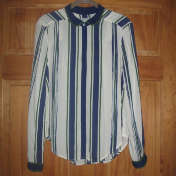 Anthropologie Maeve Striped Button Down Shirt - Picture 1 of 2